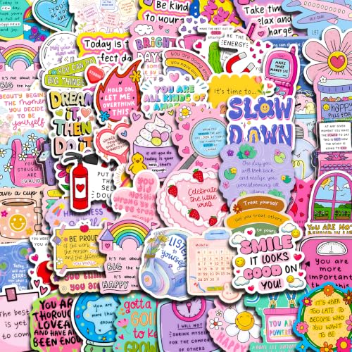 150 PCS Holographic Motivational Stickers for Adults Teens, Vinyl Cute Inspirational Positive Affirmation Quote Stickers Decals for Water Bottles, Scrapbooking, Laptops, Vision Board Supplies