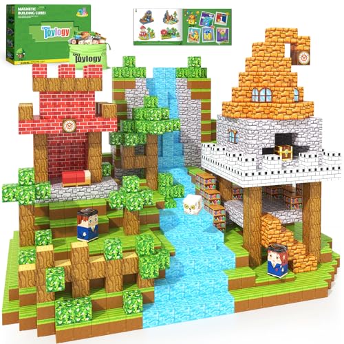 150PCS Magnetic Blocks - Magnetic Building Blocks STEM Toy, Build Mine Magnet World Craft Cubes for Kids, Magnet Blocks Montessori Sensory Toys for Toddlers, Kids Age 3-5 6-8 8-12 Boys Girls