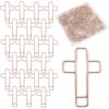 150 Pcs Rose Gold Cross Shaped Paper Clips, Stainless Steel Metal Clips in Clear Plastic Box, Bible Journaling Supplies for Bookmark, Office Document and Christian Study Gifts