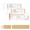 150 Sets Gift Certificate Book with Stub and Kraft Envelopes 11 X 3.25 Inch Vintage Gift Voucher Book with Serial Numbers for Salon Spa Retail Store Restaurant and Small Business (3, Red)