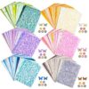 156 Sheets Textured Scrapbook Paper and Mesh Fabric Assorted Set 6 Pack Mixed Special Paper Scrapbook Tape and Stickers for Diy Scrapbooking Planner Bullet Junk Journal Supplies 3.9x5.5 Inch