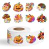 1.5 inches 500pcs Holographic Fall Stickers Roll, 8 Autumn Designs