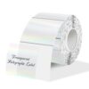 1.5 Inch Square Transparent Thermal Label Stickers, Holographic Clear Self-Adhesive Direct Thermal Labels, Perforation Line Design& Waterproof- 300 Sheets