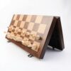 15 Inch Wooden Chess Set for Adults, Magnetic Folding Chess Board Game with Storage Slots, Handcrafted Wooden Pieces with 2 Extra Queens, Portable Chess Set in Gift Box for Home & Travel