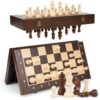 15" Magnetic Wooden Chess Set for Kids,Adults & Beginners with 3" King & 2 Extra Queens – Portable Folding Travel Chess Board with Storage – Classic Strategy Game