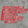15 Packs Magnetic Toolbox Labels, 3D-Printed Tool Box Labels, General Tool Box Organize Accessories, Reusable Labels