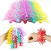 15PCS colorful centipede stress relieving wristbands, Halloween party decorations, soft rubber burrs, stretchable insects, children's stress relieving and prank entertainment toys, random colors