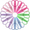 15 Pcs Mini Scissors Thread Tiny Colorful Travel Scissors 2.56 X 1.65 Inch Back to School Sewing Small Tool Embroidery Craft Clipper with Cover (Pink,Light Pink,Light Green,Blue,Purple)