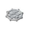 15 Piece Plate, 2 x 2, with Octagonal Circular Bolts, Light Gray, Compatible with Lego Parts and Pieces