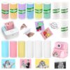 15 Rolls 2-in-1 Mini Printer Paper - 9 Sticky Rolls & 6 Plain Rolls Compatible with M02/T02 Printers(Remove Inner Paper Holder), Thermal Sticker Paper for Photos, Lists, Study Notes & Scrapbooking