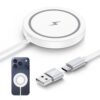 15W Magsafe Charger Magnetic Wireless Charger for Samsung Galaxy S26 Ultra S25 Ultra FE S24+ Z Fold Flip 7, Dual Port Wireless Fast Charging Pad with USB A/C Cable for iPhone 17 16 15 14 13 12 Series