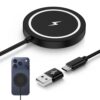 15W Samsung Magnetic Wireless Charger for Galaxy S26 Ultra S25 Ultra FE S24+ Z Fold Flip 7, Wireless Fast Charging Pad Magsafe Charger with USB A/C Cable for iPhone 17 16 15 14 13 12 Series