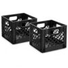 16-Quart Plastic Storage Crate with Handles, File Crate,Black(2 Pack)