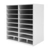 16-Slot File Organizer, File Storage Holder with 110lbs Loading Weight, Freestanding Document Sorter Adjustable Layer for Office Classroom Study Room Document Book Storage, 20x11.8x22.3in White