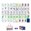 160 Acrylic Engraved American Mahjong Tiles - 4 Layer Blue Mahjong Tile Set