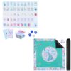 160 Pcs Mahjong Playing Cards Set (Blue) – American & Chinese Style, Includes Storage Box, Dice, Chips, Wind Indicator & Manual with American Mahjong Mat(31.5"x31.5") with Carrying Bag & 3 Dice