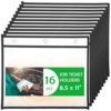 16 Pack Horizontal Job Ticket Holders 8.5x11 - Heavy Duty Plastic Sleeves for Paper 8.5x11 - Clear Paper Sleeves Protector with Grommets - Reusable Dry Erase Pocket - Shop Work Order Folder