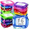 16 Pack Mini Magnetic Drawing Board for Kids, 6 Colors Kids Magnetic Drawing Erasable Sketch Pad, Portable Doodle Pad Toy Bulk for Goodie Bag Fillers Birthday Gift Classroom Party Favors