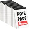 16 Pack Note Pads Bulk, Small Legal Pads 5" x 8" Narrow Ruled Lined Writing Pad, 30 Sheets (60 Pages) Notepad for Office Home School, Perforated, Office Supplies
