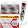 16 PCS 15ml B7000 Rhinestone Glue Clear – Super Glues for Bedazzling with Precision Tip, Quick Dry No Trace Flexible Adhesive for Jewelry Making, Nail Art, Fabric, Shoe, DIY Craft & Phone Repair