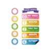 16Pcs Colorful Push Light and Magnetic Voice Level Chart Classroom Decorations LED Button Light Voice Level Chart Poster Colorful Magnetic Noise Levels Management Tool for Back to School Supplies