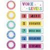 16 PCS Colorful Push Light and Voice Level Chart Poster Polka Dots LED Tap Light Voice Level Chart Sticker Noise Levels Management Tool Monitor Rules Sign Classroom Decor for Back to School Supply