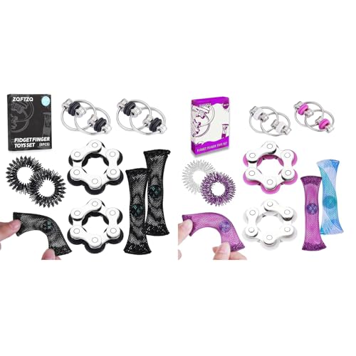16Pcs Sensory Fidget Toys with Fidget Spinner,Spiky Sensory Finger Acupressure Rings Bike Chain Marble Mesh Fidgets Quiet Toys for Autism,Anxiety Toy Easter Stocking Stuffers Gift for Boys Girls