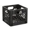 16QT Heavy Duty Milk Crate with Handles – Stackable HDPE Storage Bin