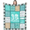 16th Birthday Gifts for Girls Boys 60"x59",Personalised 16 Years Old Birthday Blanket Gift for Her Him, Happy Girl Boy 16 Bday Decorations Throw Presents for Daughter Granddaughter Sister Friend
