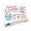 17-Inch Rechargeable LED Drawing Board, Neon Art Dry Erase Light Up Doodle Glow Pad,9-Color Light Modes, with Built-in Stand, Sketching Gift Toy for Kids/Girls/Teens, 7 Markers & Tracing Book