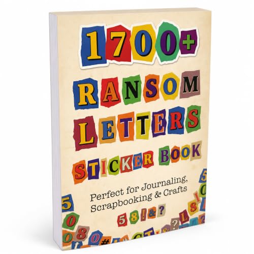 1700+Pcs Alphabet Sticker Book for Scrapbook Album, Ransom Note Stickers No Repeats, 32 Sheets Magazine Letters Die-cut for Junk Journal Supplies, Large stickers for Scrapbooking Card Making DIY Craft