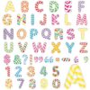 176Pcs 7 Inch Large Bulletin Board Letters Alphabet Numbers Punctuation Combo Set Sweet Big Paper Letter Cutouts with Adhesive Dots for Candy Classroom Bulletin Board School Chalkboard Decor