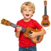 17 Inch Kids Toy Ukulele Guitar,Classical Guitar Musical Toy,4 Strings Guitar Educational Learning Toy with Pick,Perfect for Toddlers,Preschoolers & Young Beginners