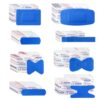 180Pcs 8Shapes Blue Metal Detectable Waterproof Bandages, PE Material Wound Strips,Food Service Sterile Breathable Bandaids,Adhesive Bandages for First Aid Skin Wound Protection Care (Blue)