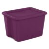 18 Gal. Magenta Plastic Storage Bin with Snap-On Lid