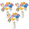 18 Pcs English Teacher Table Toppers,Rachel Teacher Birthday Centerpiece Sticks , Enlightened Teacher School Bus Rainbow ABC Party Supplies for Baby Shower Fans Adults