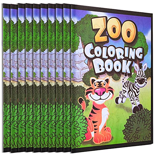 18Pcs Zoo Animal Coloring Books Bulk for Kids - 9"x11" Animal Party Favors with Jungle Safari Animals and Activity Sheets for Goodie Bags, Classrooms and Themed Birthday Supplies (Pack of 18)