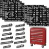 192 Pcs Magnetic Tool Box Labels, Vinyl Tool Organizer Stickers, Durable Labels Magnet for Workshop Storage, Toolbox Labels for Garage and Tool Chest Organization
