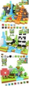 198PCS Magnetic Blocks-Build Mine Magnet World Edition, Magnetic Toys STEM Sensory Learning Outdoor Toys for Boys & Girls Age 3-4