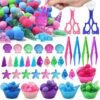 198 Pcs Summer Ocean Sensory Bin Filler Ocean Creatures Counting Sorting Sensory Bin Items Fine Motor Beach Counts for Easter Day Spring Summer Sorting Counting Decor