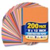 1InTheOffice Construction Paper 9x12, Construction Paper, Craft Paper, Assorted Color 200 Sheets