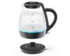 1L Black Glass Electric Kettle, 1500W Rapid-Boil Water Boiler Warmer with Automatic Shutoff, Fast Heating Tea Heater for Home Kitchen Office