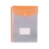 1 Pack A4 File Folder with Snap Button, 11-Hole Binder Pocket for Loose Documents, PP Plastic Organizer for Office and Home Filing