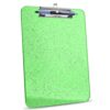 1 Pack Green Glitter Clipboard with Pen Holder,Clear Plastic Clip Boards 8.5x11 Heavy Duty,A4/Letter Size,Cute Sparkly Hanging Clipboards for Women Teachers Classroom Office Home Work