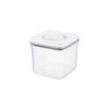 1 Pack Square Food Storage Container with Lid, Stackable PP Plastic Bin for Pantry Organization and Kitchen Storage, White