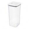 1 Pack Square Food Storage Container with Lid, Stackable PP Plastic Bin for Pantry Organization and Kitchen Storage, White