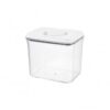 1 Pack Square Food Storage Container with Lid, Stackable PP Plastic Bin for Pantry Organization and Kitchen Storage, White