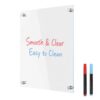 1PC Clear Acrylic Dry Erase Board, Wall-Mounted Hanging Whiteboard with Screws & 2 Markers, 12"×18" Right Angle Sizes, Transparent Memo Board for Home & Office