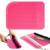 1 PC Heat Resistant Silicone Mat for Curling Iron Hair Straightener Flat Iron and Hot Styling Tools 9" x 6.5", Pink (1PC)