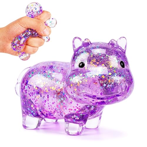 1Pcs Cow Squishy Fidget Toys Squishy Stress Balls for Adults Sugar Stress Ball Sensory Toys Stress Relief Toy Squeeze Ball Party Favors for Kids Easter Basket Stuffers (Purple)
